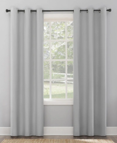 Sun Zero Cyrus Thermal Blackout Grommet Curtain Panel, 96" L X 40" W In Silver-tone Gray