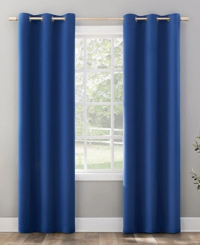 Sun Zero Riley Kids Bedroom Blackout Grommet Curtain Panel, 95" L X 40" W In Classic Blue