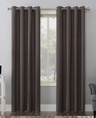 Sun Zero Duran Thermal Insulated Blackout Grommet Curtain Panel, 108" L X 50" W In Fig Purple