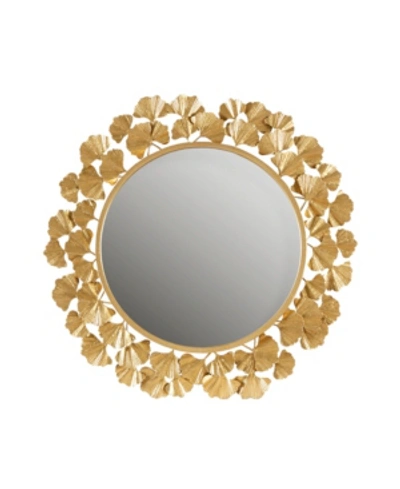 Martha Stewart Collection Eden Gold-tone Foil Ginkgo Mirror Set, 30.5" X 30.5"
