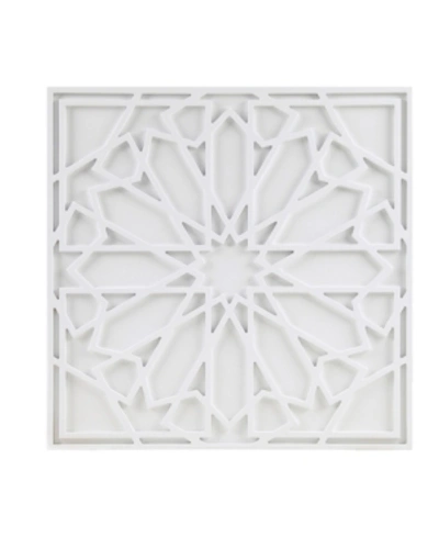 Madison Park Boho Notion Square Carved Wall Panel, 23.6" X 23.6" In Off White