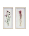 MADISON PARK AVANT GARDEN 2 PIECE FLORAL NATURAL SHADOWBOX SET, 12" X 24"