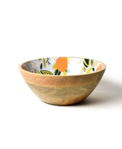 Coton Colors By Laura Johnson Citrus Mango Wood Footed Bowl In Multi