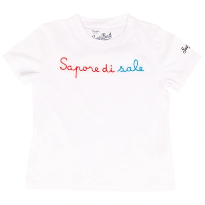 Mc2 Saint Barth Kids' T-shirt With Embroidery Elly In Bianco