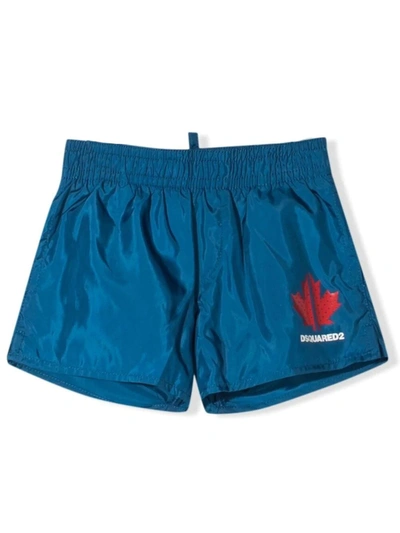 Dsquared2 Babies' Logo-print Swim Shorts In 蓝色