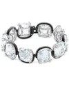 Swarovski Harmonia Cushion Cut Crystal Flex Bracelet In Two Tone In White