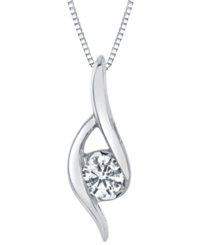 Sirena Diamond Swirl Solitaire Pendant Necklace (1/4 Ct. T.w.) In 14k White Gold Or 14k Yellow Gold