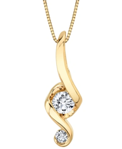 Sirena Diamond Swirl 18" Pendant Necklace (1/3 Ct. T.w.) In 14k Gold In Yellow Gold