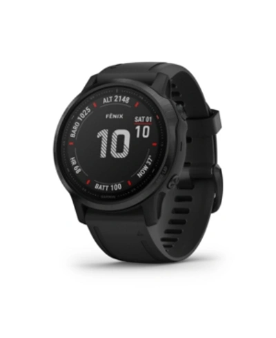 Garmin Unisex Fenix 6s Pro Black Silicone Strap Smart Watch 30.4mm