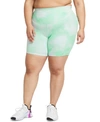 Nike One Icon Clash Women's 7" Tie-dye Printed Shorts In Green Glow/white