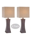 Lite Source Enkel Table Lamp, Set Of 2 In Dark Walnut