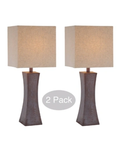 Lite Source Enkel Table Lamp, Set Of 2 In Dark Walnut