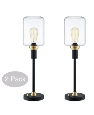 Lite Source Luken Table Lamp, Set Of 2 In Black