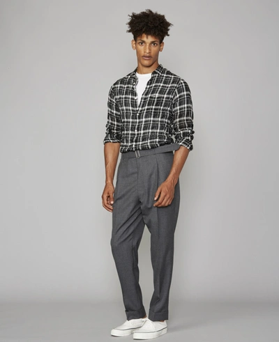 Officine Generale Lipp Slim-fit Checked Crinkled Cotton-blend Shirt In Black,grey,white
