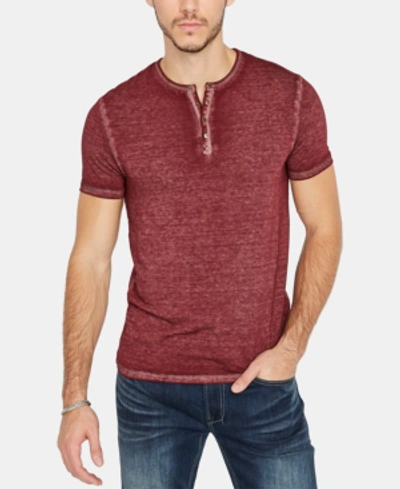 Buffalo David Bitton Men's Kasum Short Sleeve Henley Shirt In Cranberry