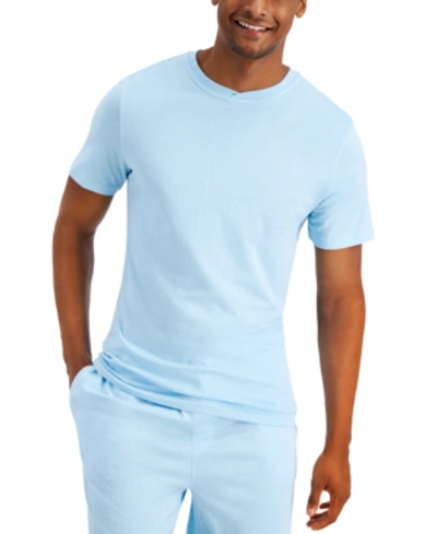Club Room Men's Pajama T-shirt, Created For Macy's In Light Blue