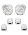 OX & BULL TRADING CO. MEN'S PAVE CUFFLINK AND STUD SET