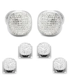 Ox & Bull Trading Co. Men's Pave Cufflink And Stud Set In White