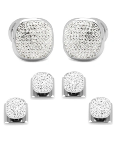Ox & Bull Trading Co. Men's Pave Cufflink And Stud Set In White