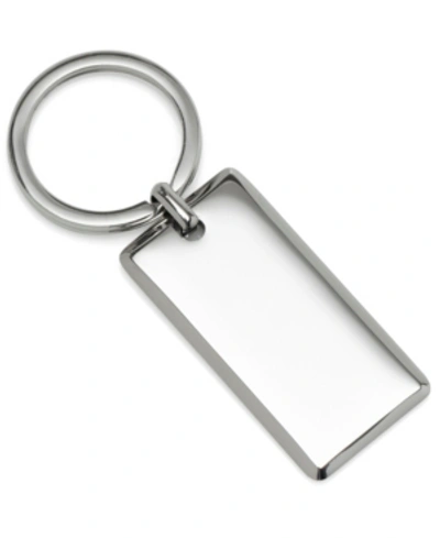 Ox & Bull Trading Co. Men's Rectangle Engravable Stainless Steel Key Chain In Silver-tone