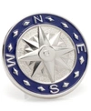 Cufflinks, Inc Men's Blue Compass Lapel Pin In Silver-tone