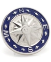 Cufflinks, Inc Blue Compass Lapel Pin In Silver-tone
