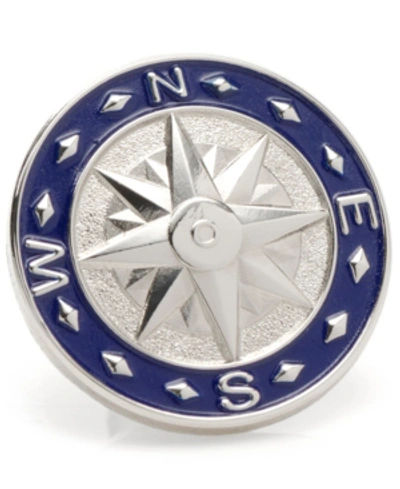 Cufflinks Inc. Men's Blue Compass Lapel Pin In Silver-tone