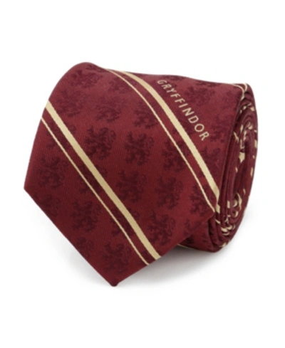 Harry Potter Men's Gryffindor Striped Silk Tie In Red