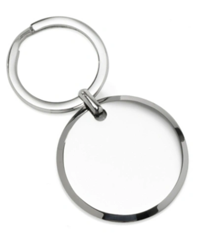 Ox & Bull Trading Co. Men's Round Engravable Stainless Steel Key Chain In Silver-tone