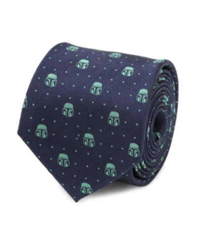 Star Wars Men's Mandalorian Helmet Dotted Tie In Navy