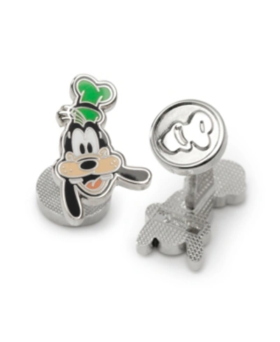 Disney Men's Goofy Two Faces Cufflinks In Silver-tone