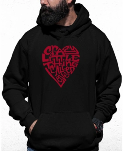 La Pop Art Men's Crazy Little Thing Called Love Word Art Hooded Sweatshirt In Black