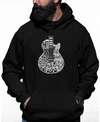 La Pop Art Men's Rock Guitar Head Word Art Hooded Sweatshirt In Black