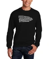 La Pop Art Men's Pledge Of Allegiance Flag Word Art Crewneck Sweatshirt In Black