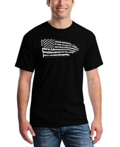 La Pop Art Men's Premium Blend Word Art Pledge Of Allegiance Flag T-shirt In Black