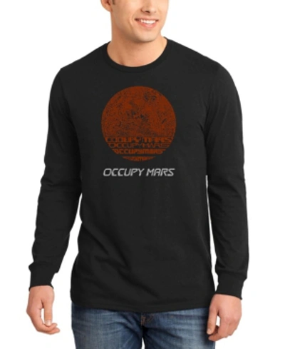 La Pop Art Men's Occupy Mars Word Art Long Sleeve T-shirt In Black