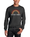 La Pop Art Men's Good Vibes Word Art Crewneck Sweatshirt In Gray