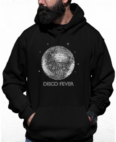 La Pop Art Men's Disco Ball Word Art Hooded Sweatshirt In Black