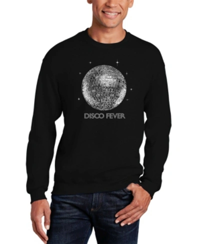 La Pop Art Men's Disco Ball Word Art Crewneck Sweatshirt In Black