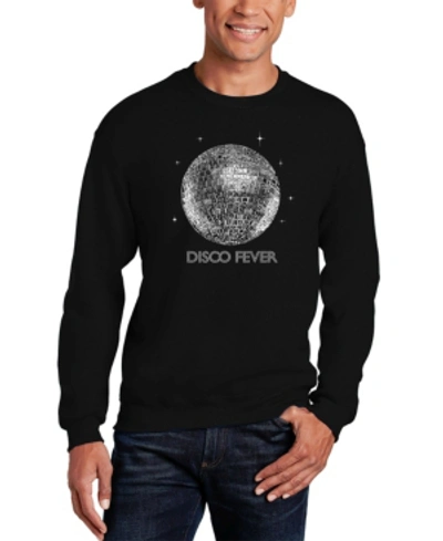 La Pop Art Men's Disco Ball Word Art Long Sleeve T-shirt In Black