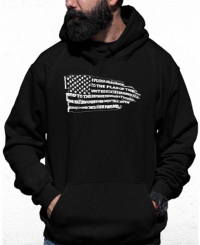 La Pop Art Men's Pledge Of Allegiance Flag Word Art Hooded Sweatshirt In Black