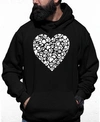La Pop Art Men's Paw Prints Heart Word Art Hooded Sweatshirt In Black