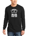 La Pop Art Men's Pug Life Word Art Crewneck Sweatshirt In Black