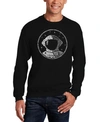 La Pop Art Men's I Need My Space Astronaut Word Art Crewneck Sweatshirt In Black