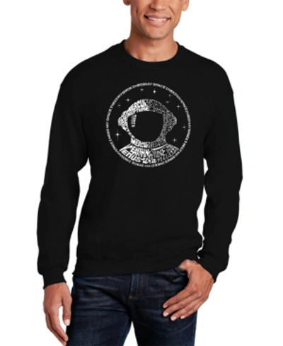 LA POP ART MEN'S I NEED MY SPACE ASTRONAUT WORD ART CREWNECK SWEATSHIRT