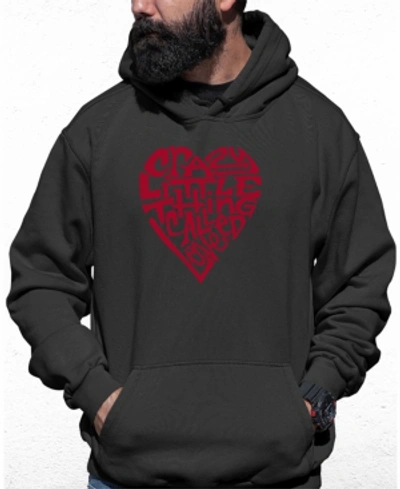 La Pop Art Men's Crazy Little Thing Called Love Word Art Hooded Sweatshirt In Gray