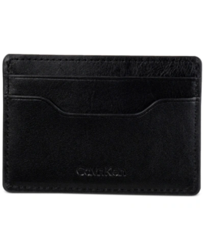 Calvin Klein Men's Micro Ck Cardcase With Key Wallet In Black