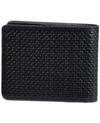 Calvin Klein Men's Micro Ck Traveler Wallet In Black