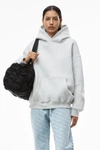 Alexander Wang Logo Embroidered Hoodie In Vintage Heather Grey
