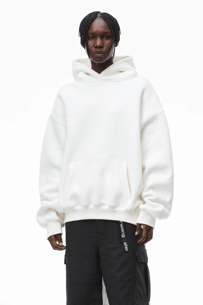 Alexander Wang Hoodie In Dense Fleece In White